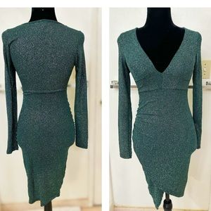 Glitter green cocktail dress! Stretchy and form fitting! Super hot!